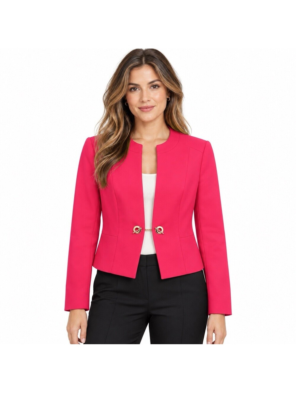 Tommy Hilfiger Size 2 Pink Blazer Mini Cotton Polyester Blend